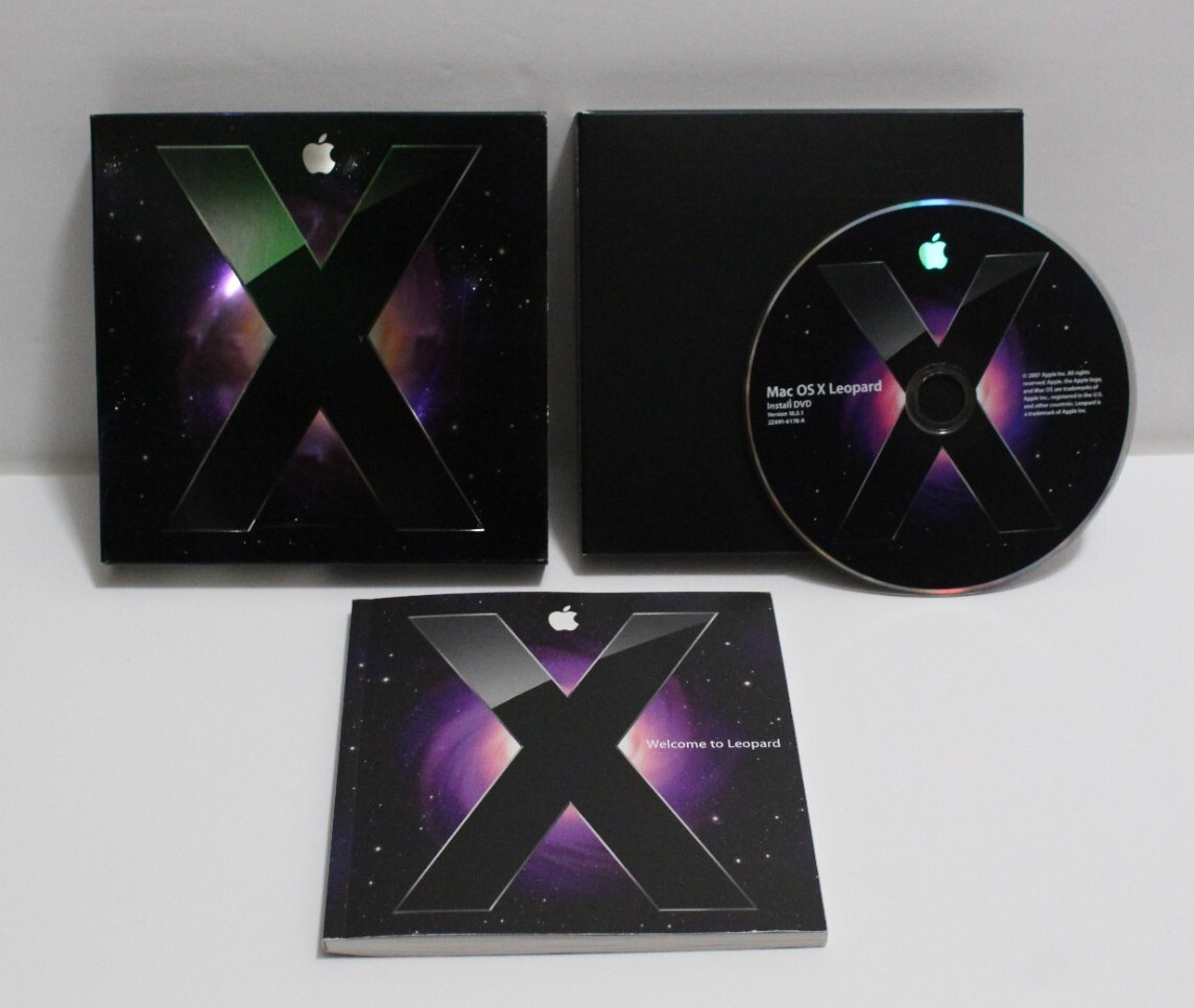 VG+ Apple MAC OS X Leopard v10.5.1 Retail Version MB427Z/A w Instruction Booklet