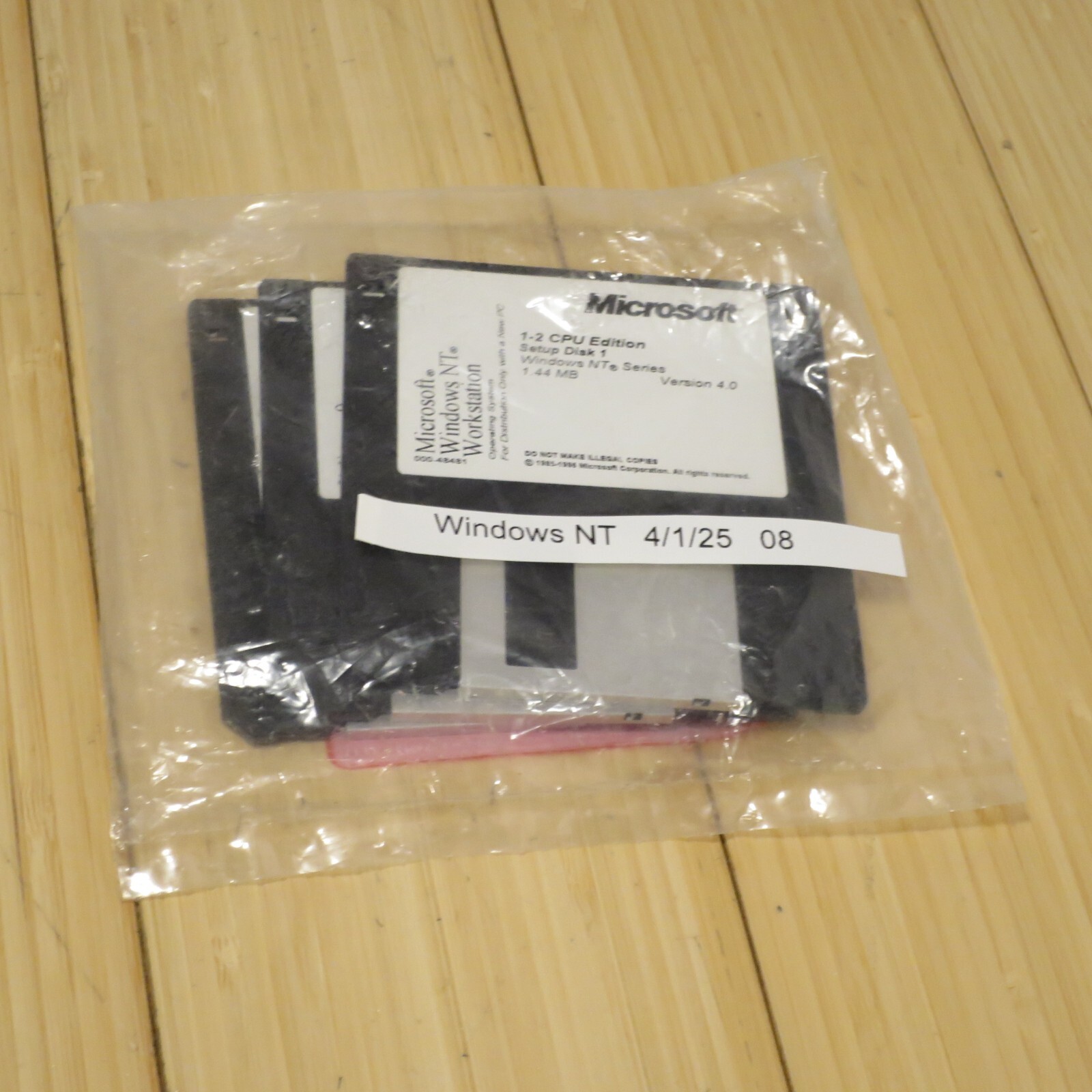 Microsoft Windows NT 4.0 Workstation 1-2 CPU 3.5 in. Floppy Setup Disk Set – 08