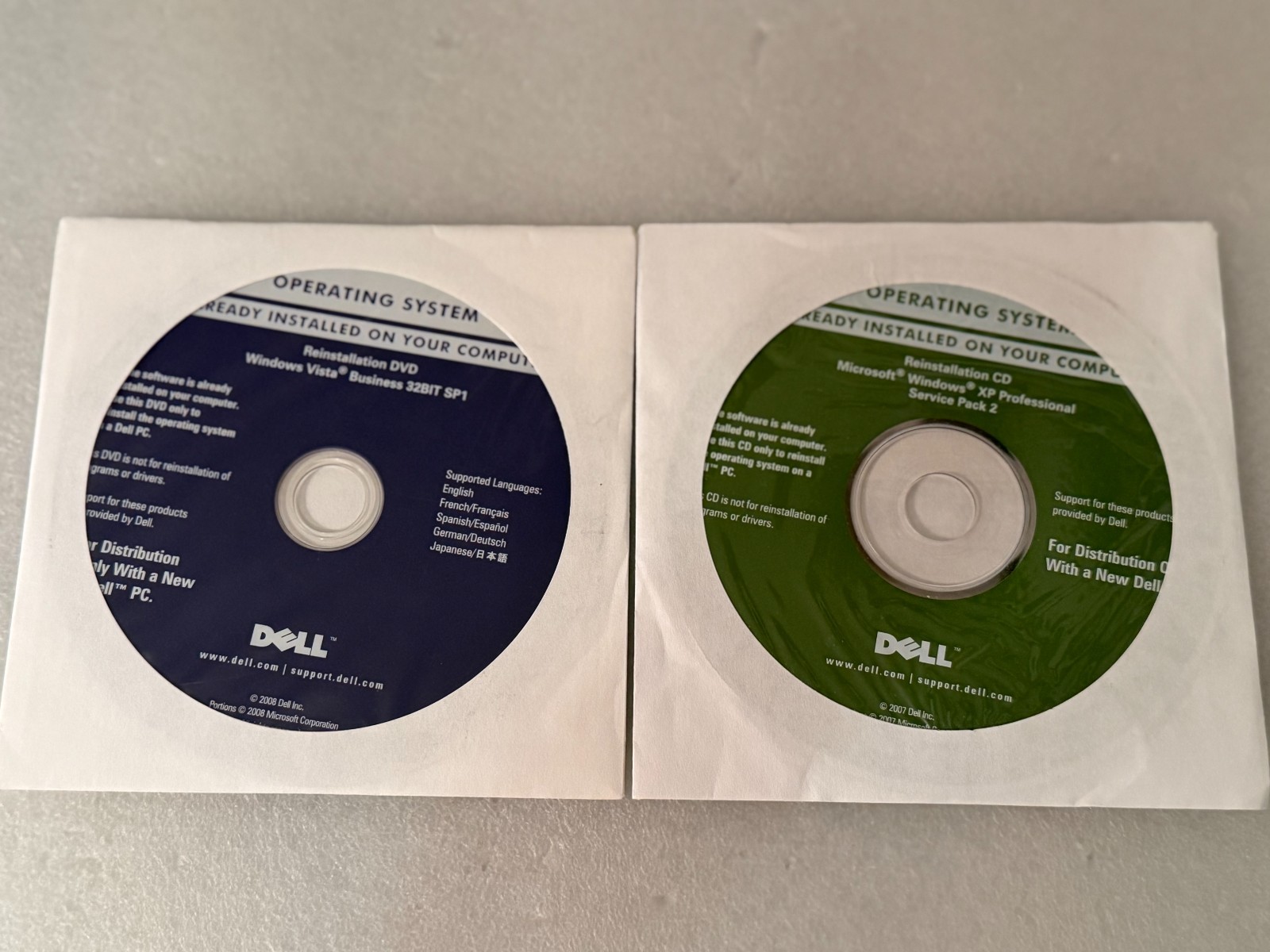 Combo Windows Vista Business 32-Bit SP1 & Windows XP Pro SP2 Reinstallation CDs