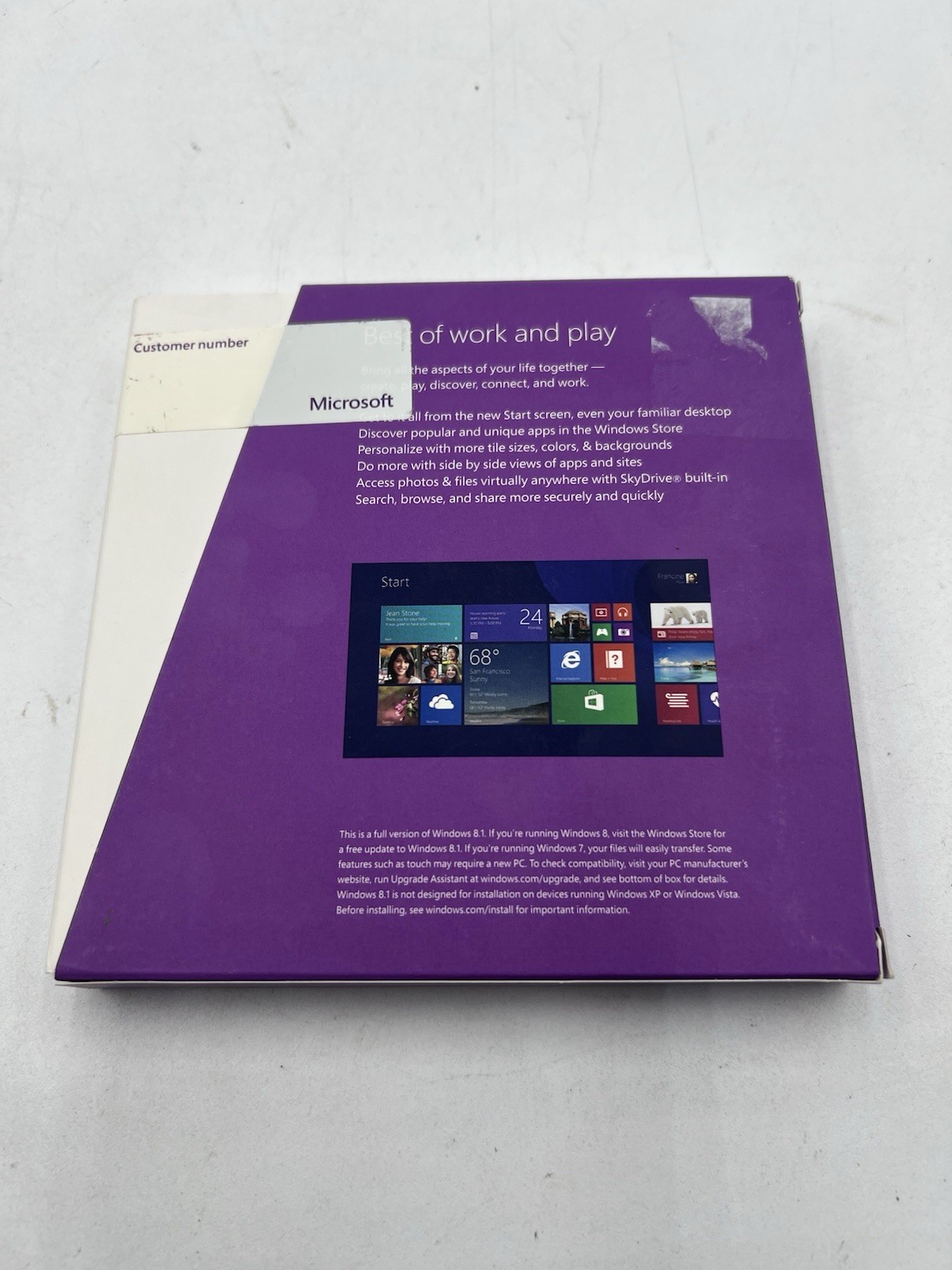 Microsoft Windows 8.1 Full English Version 32 & 64 Bit DVDS =NEW SEALED BOX