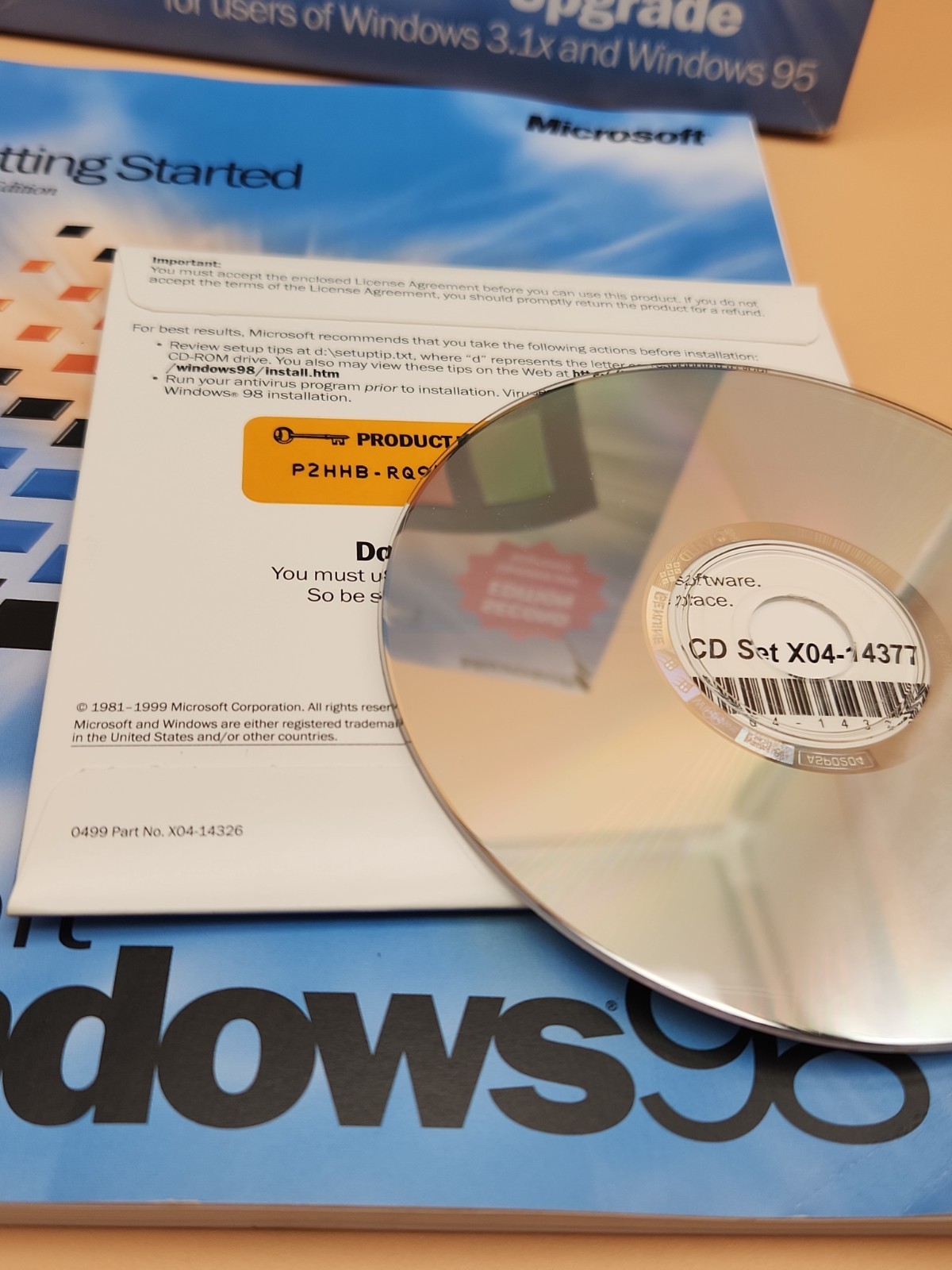Microsoft Windows 98 Upgrade – Second Edition Installation Software – No scratch