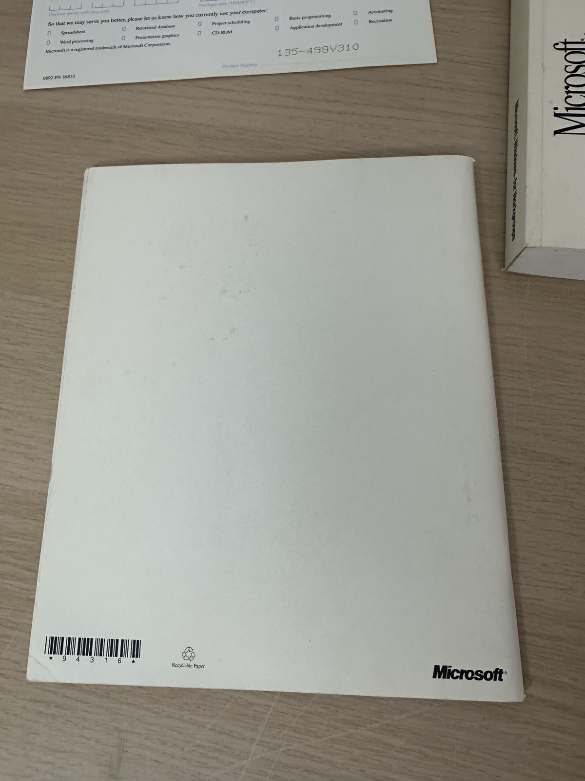 Microsoft Windows 3.1 Operating System + Microsoft Mouse – Vintage 1992 Big Box