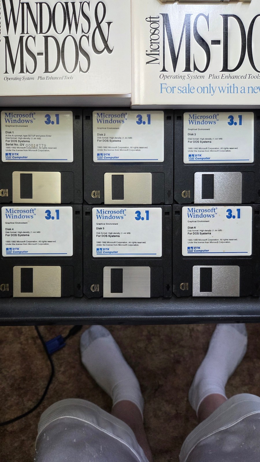 windows 3.1 floppy. DOS 6 boot disk and manuals