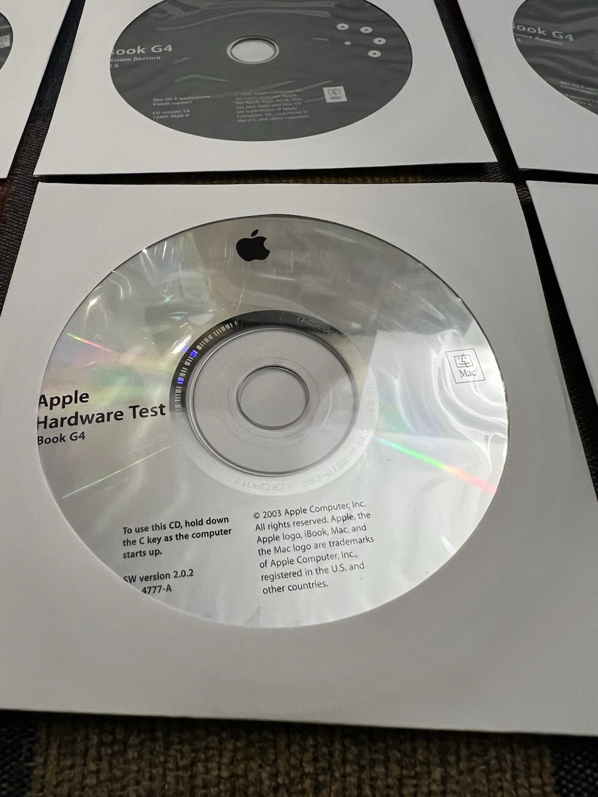 Apple iBook G4 Mac OS 10.3 Install CD SET + Software restore Set + Hardware Test