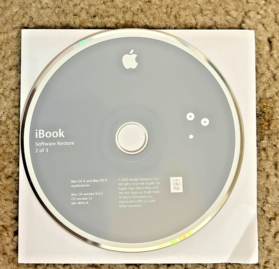 Vintage Apple iBook Software Restore Install Discs Lot – 8 Disks & Case OS X