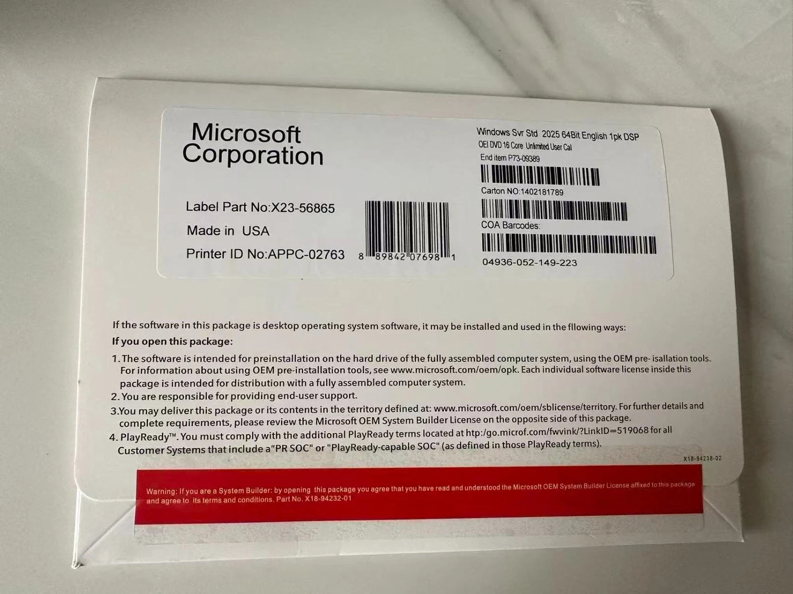 Windows Server 2025 Standard/Datacenter 64Bit 16/24 Core-Unlimited CALs With Key