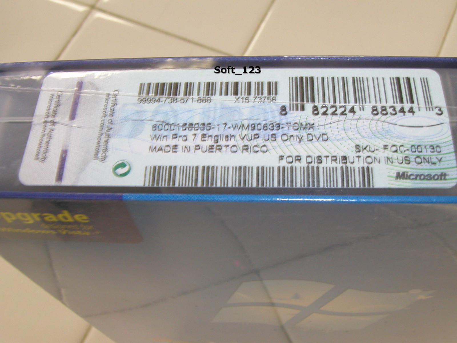 Microsoft Windows 7 Professional Upgrade 32 & 64 Bit DVDs =RETAIL BOX=