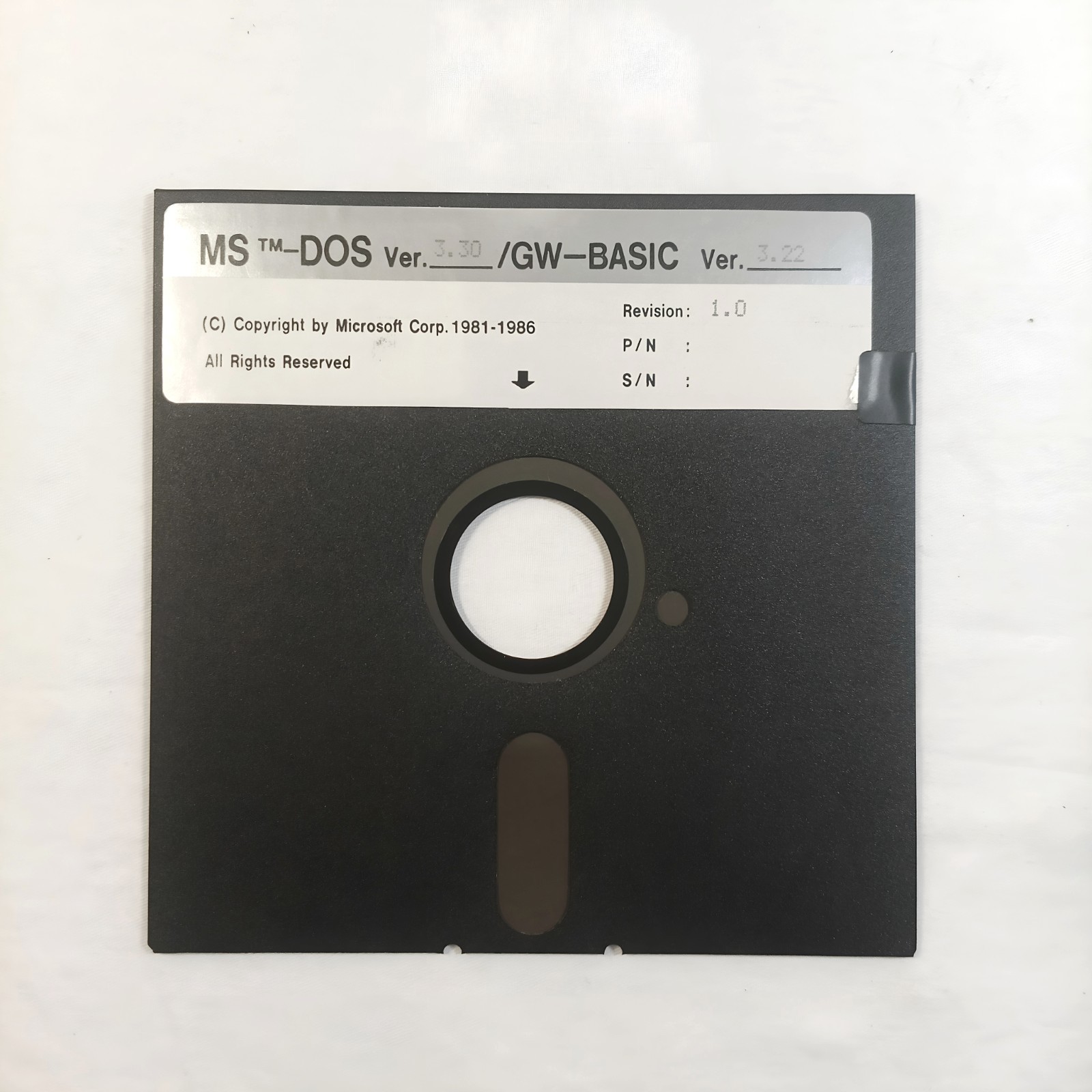 Vintage Microsoft MS-DOS 3.30 & GW-BASIC 3.22 5.25″ Floppy Disks Lot of 2 OEM