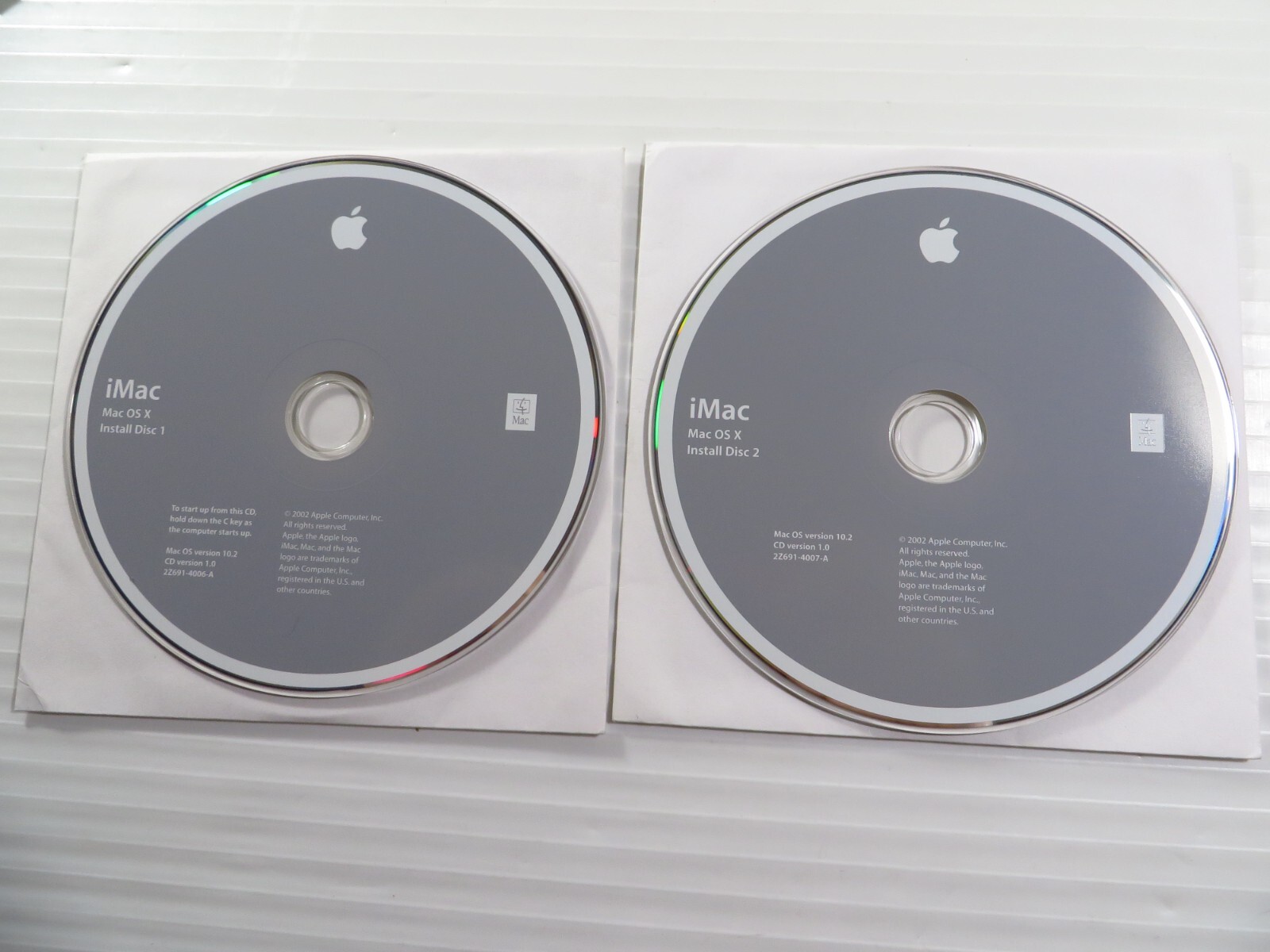 Macintosh iMac OS X 10 Jaguar v10.2 Mac Install Restore Software CDs Discs 2002