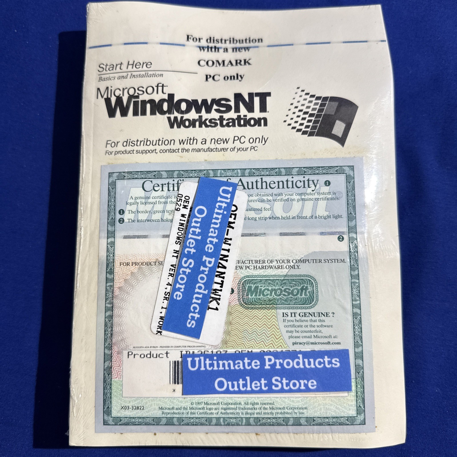 Microsoft®️ Windows NT Ver 4 SR 1 Workstation CD, Floppy Disc, Manual NEW Sealed