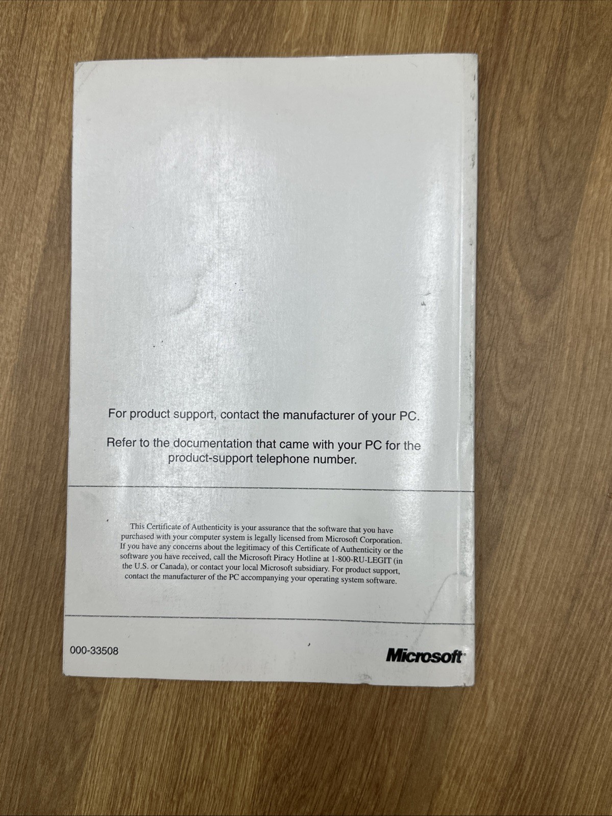 Microsoft Windows 95 Certificate of Authenticity *NO CD OR SOFTWARE* BOOK ONLY