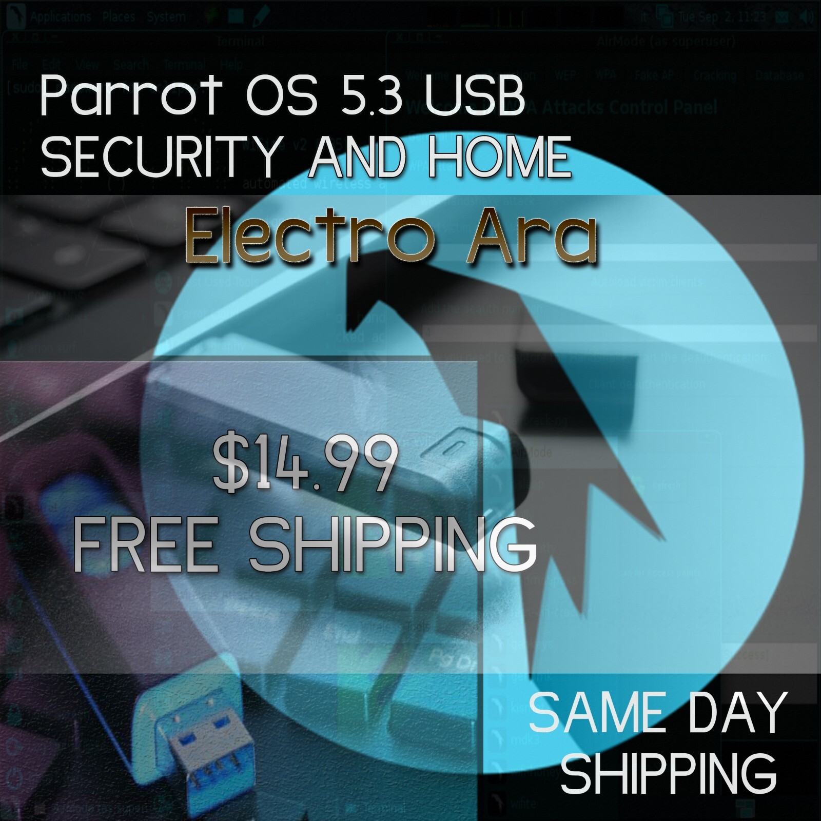 Parrot 5.3 USB Security & Home – Installer|Live Privacy OS Fast Shipping USA !
