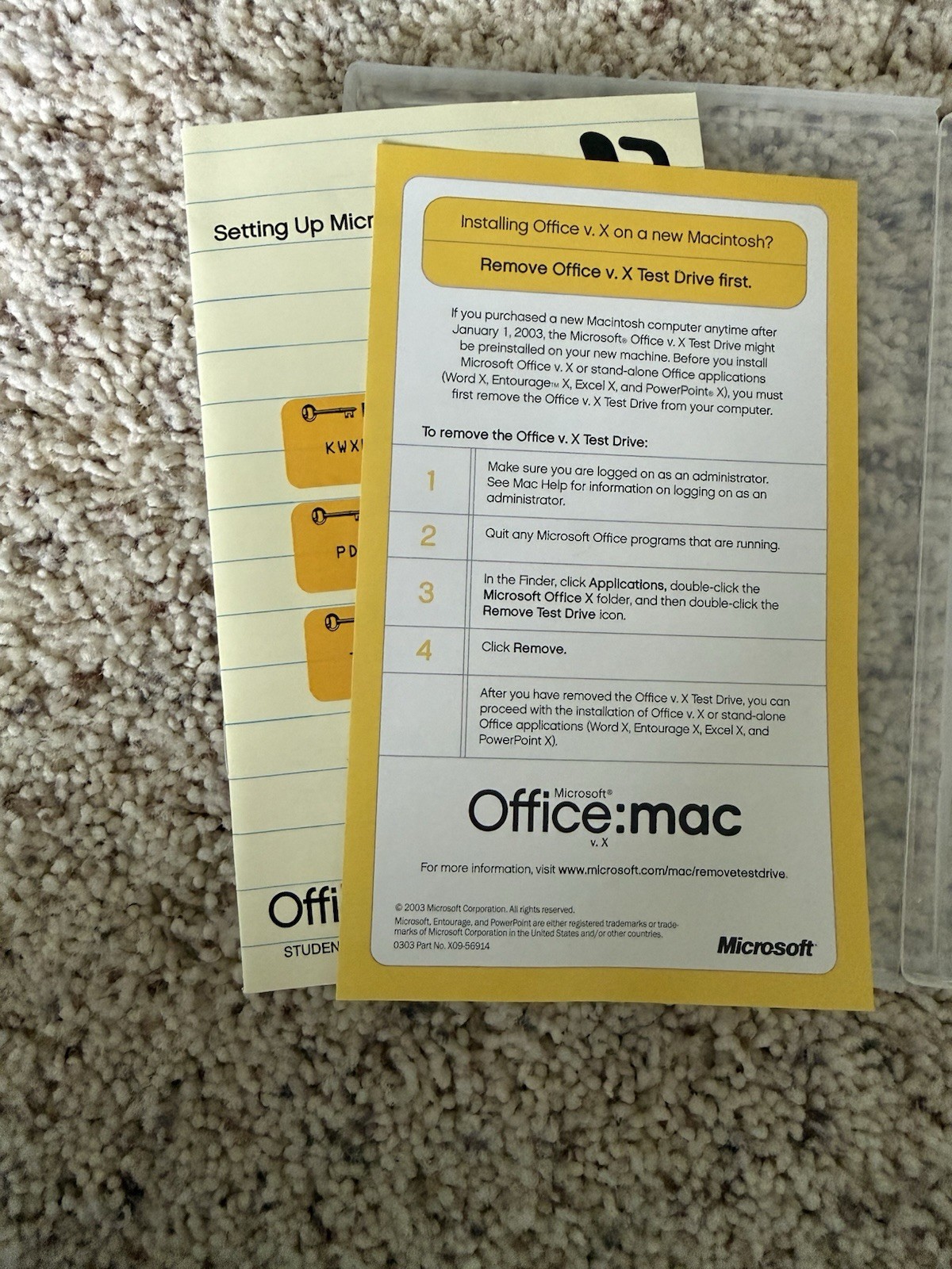 Microsoft Office:mac 2003 Student Teacher Edition w/ 3 Product Keys Mac