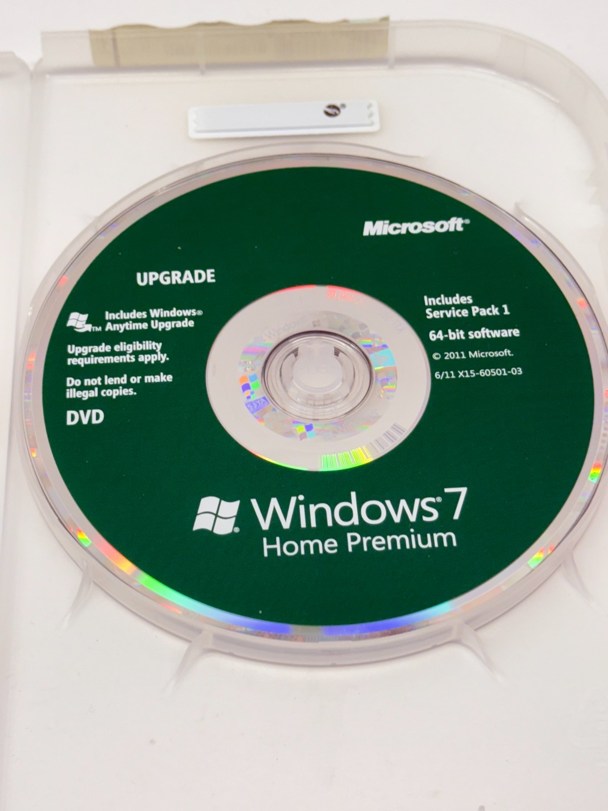 Microsoft Windows 7 Home Premium Upgrade 64-bit SP1 DVD
