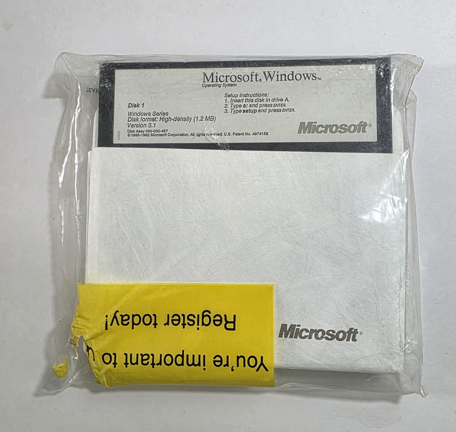 Microsoft Windows 3.1 OEM 5.25 in. 8 Floppy Diskettes – New with Package Damage