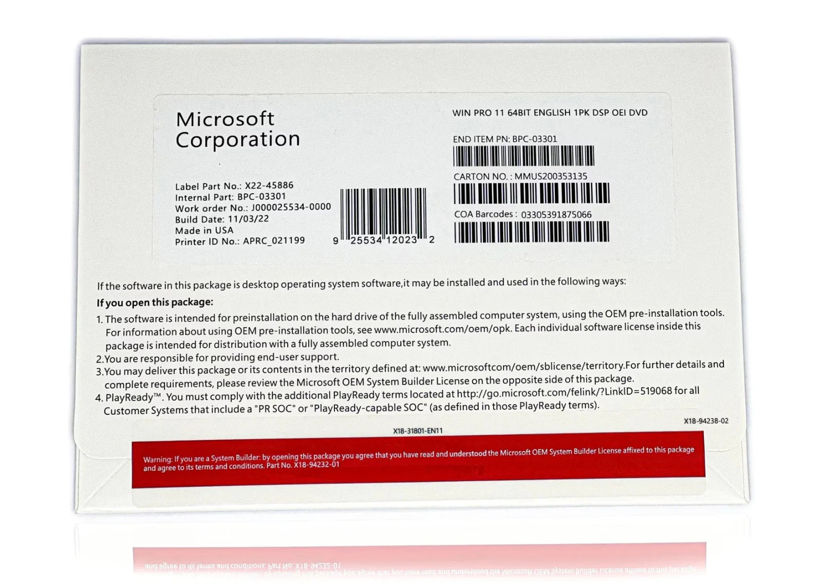 Windows 11 Professional 64Bit DVD & Product Key Factory Sealed Fast US Shipping