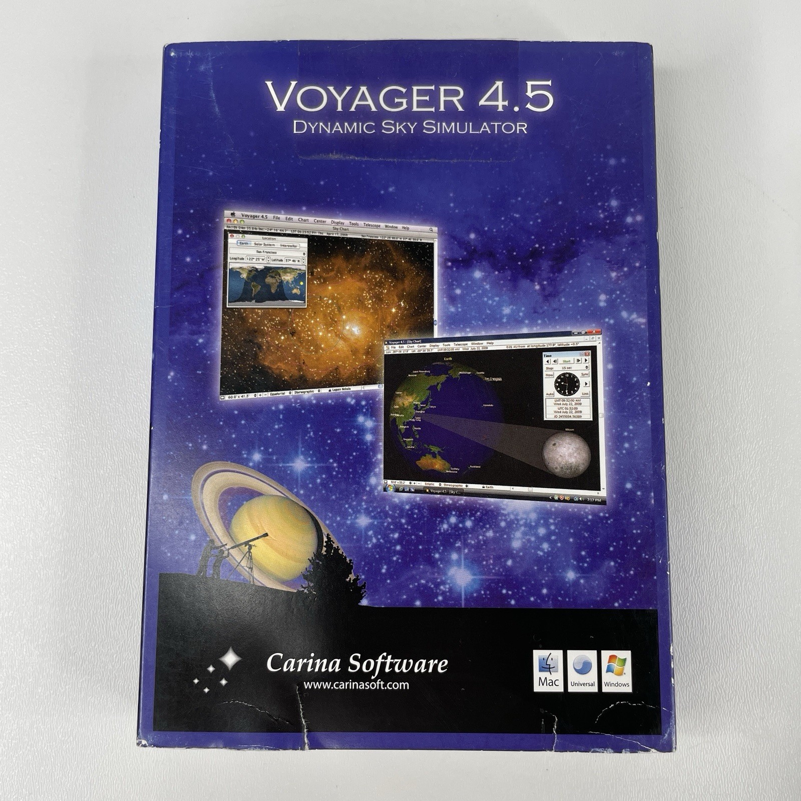 Voyager 4.5 Dynamic Sky Simulator by Carina Software DVD for PC & Mac, 2008