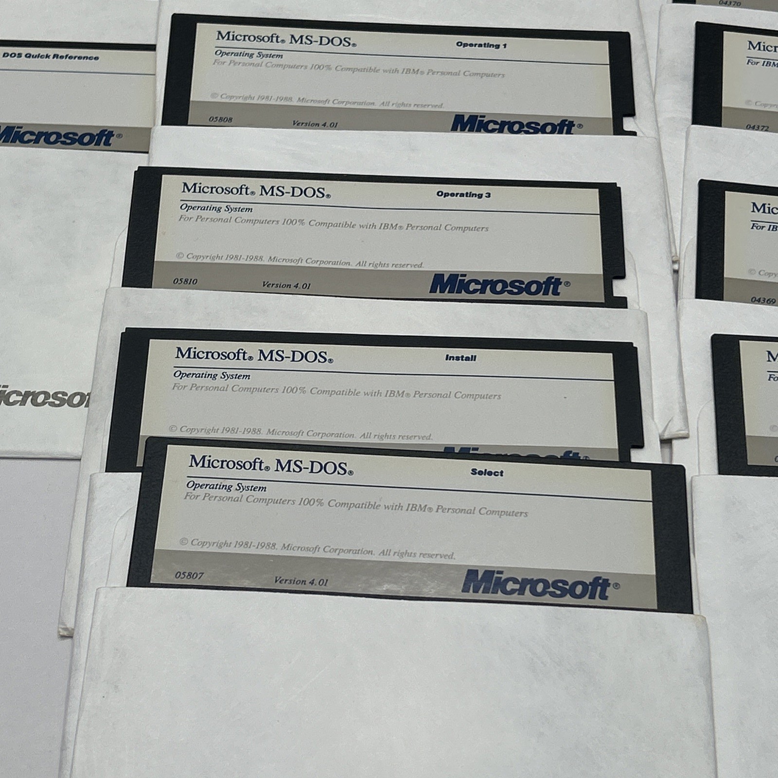 Vintage Microsoft Windows Versions 2.0, 4.01, 4.5 -5.25″ Floppy Disks lot of 17