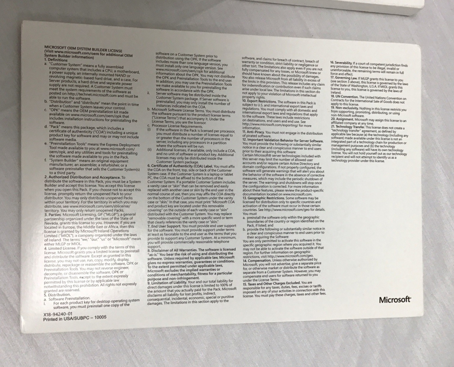 Microsoft WIN Pro 7 SP1 X64 EN DSP OEI 611 DVD w/SP1 (x64) English