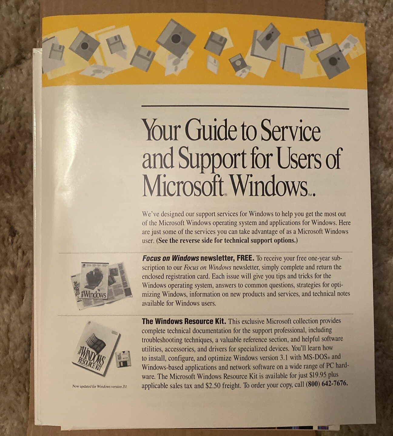 Microsoft Windows Version 3.1 Upgrade Edition Windows 3.0 Or 2.X Users