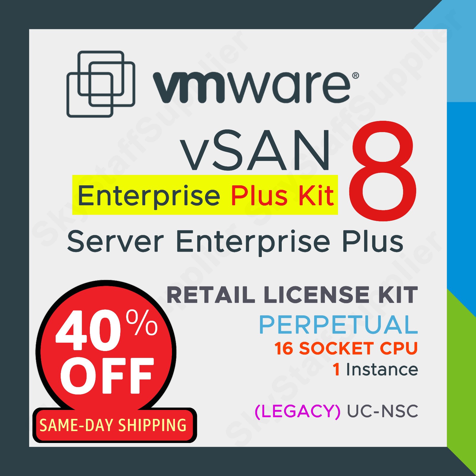 VMware vSAN Server Enterprise 16 CPU v8 License – Perpetual UC NSC BRAND NEW