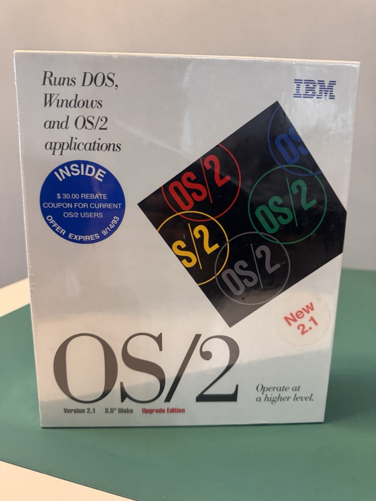 IBM OS/2 Version 2.1 Upgrade Edition Operating System 3.5″ Floppy, English