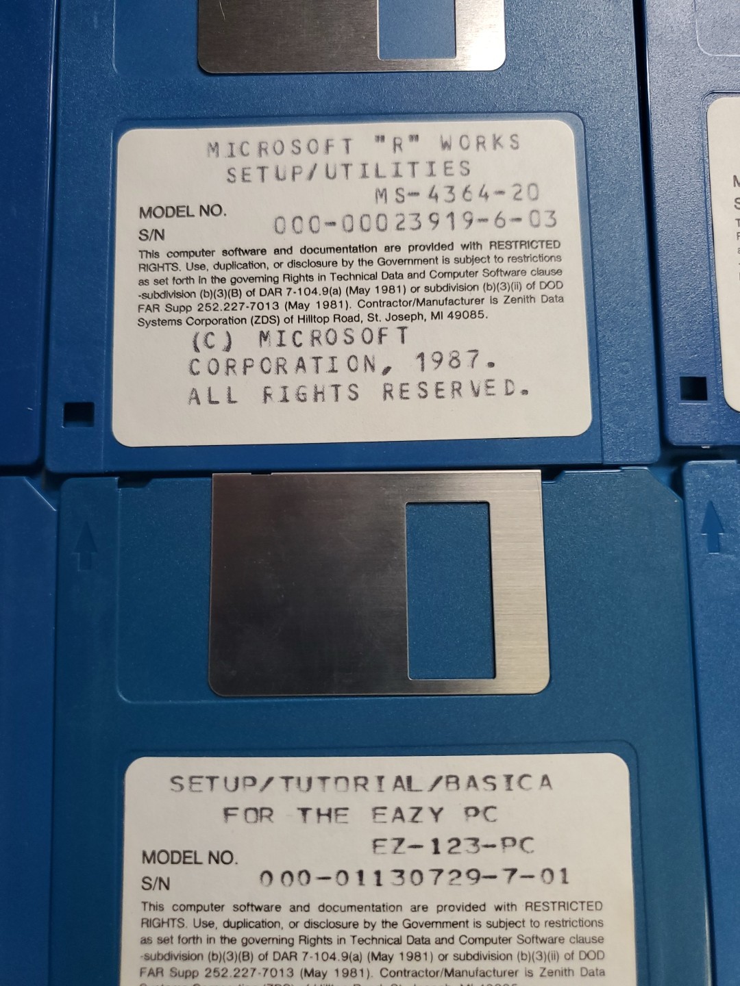 MS-DOS R Works, Disk 3.5″ 1987, 6 Disk Set