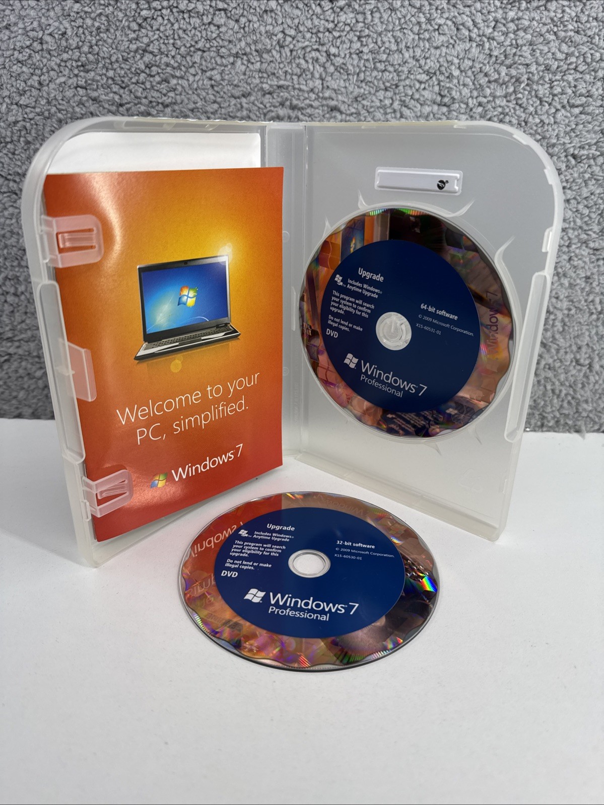 Microsoft Windows 7 Professional Upgrade 32 Bit and 64 Bit DVD MS WIN PRO=RETAIL