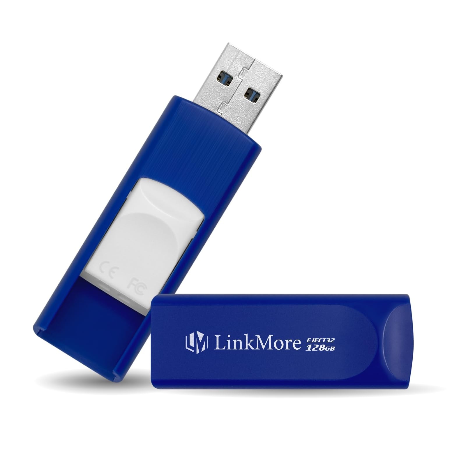 LinkMore EJECT32 128GB USB 3.2 Flash Drive, Read Speed up to 100MB/s, Retract…