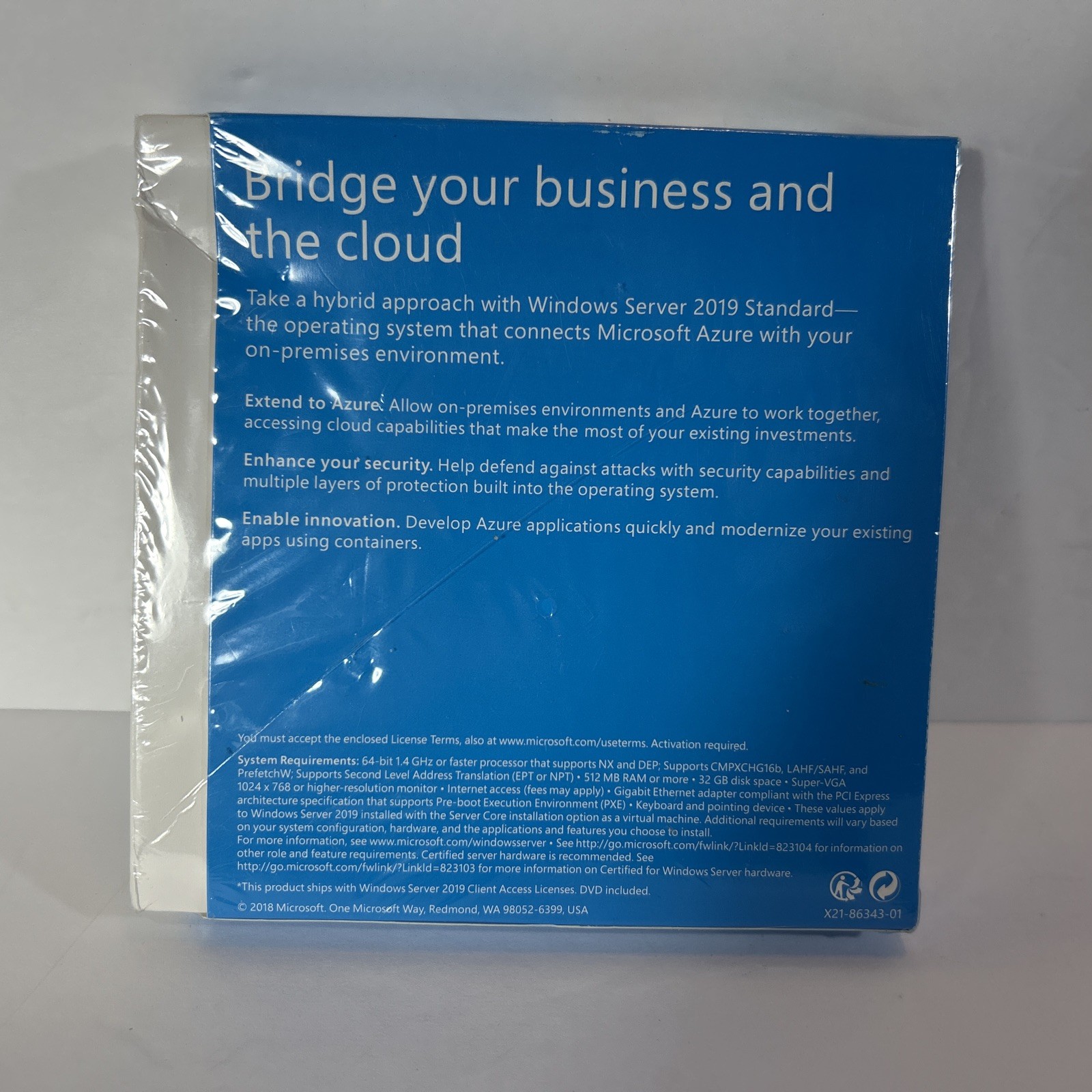 Windows Server 2019 Standard Edition Win Svr Std 2019 64Bit Dvd 5 SEALED NEW