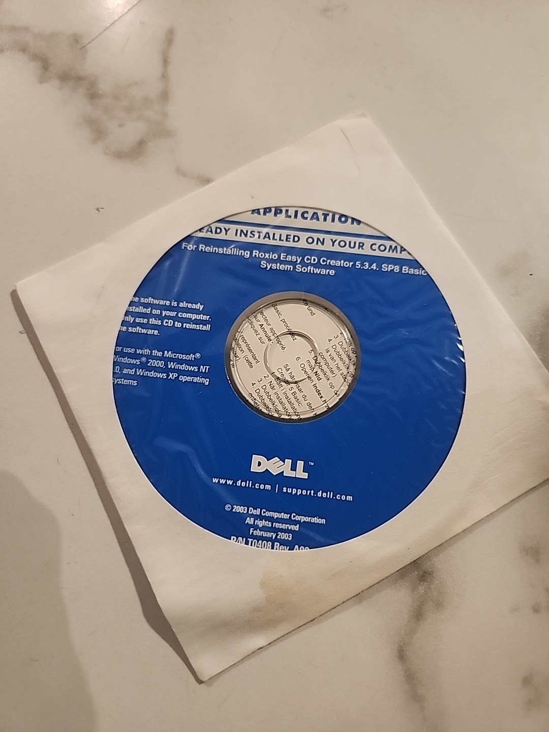 DELL APPLICATION For Reinstalling Roxio Easy CD Creator 5.3.4 System Software