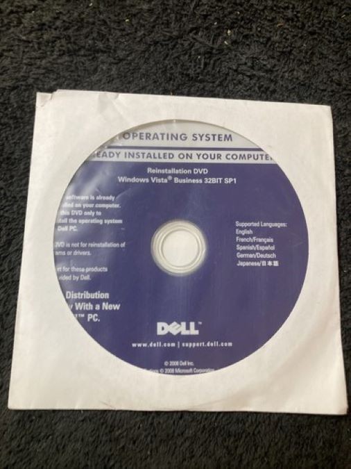 SEALED Dell Reinstallation DVD Windows Vista Home Premium 32Bit 2007 – NEW