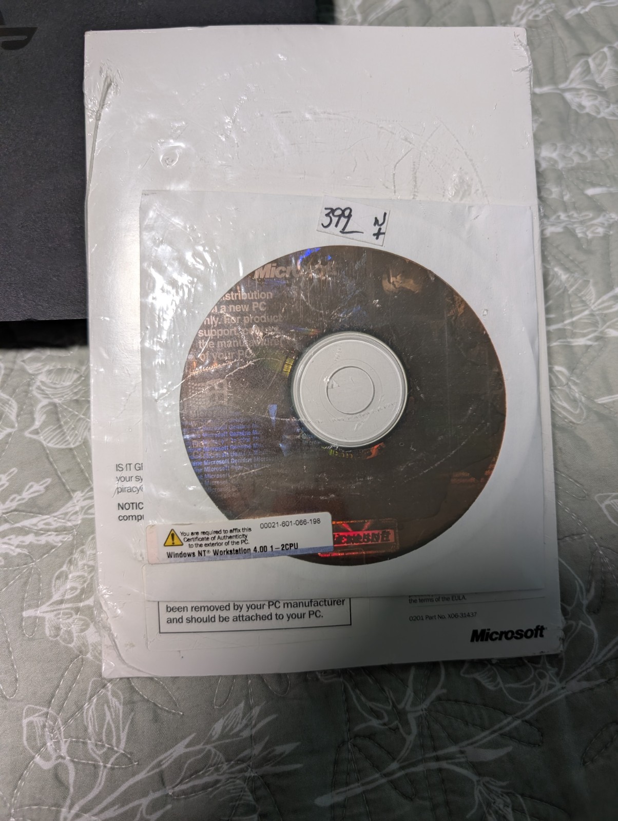 Microsoft Windows NT Workstation 4.0 Full Version New Sealed with Floppy Disks