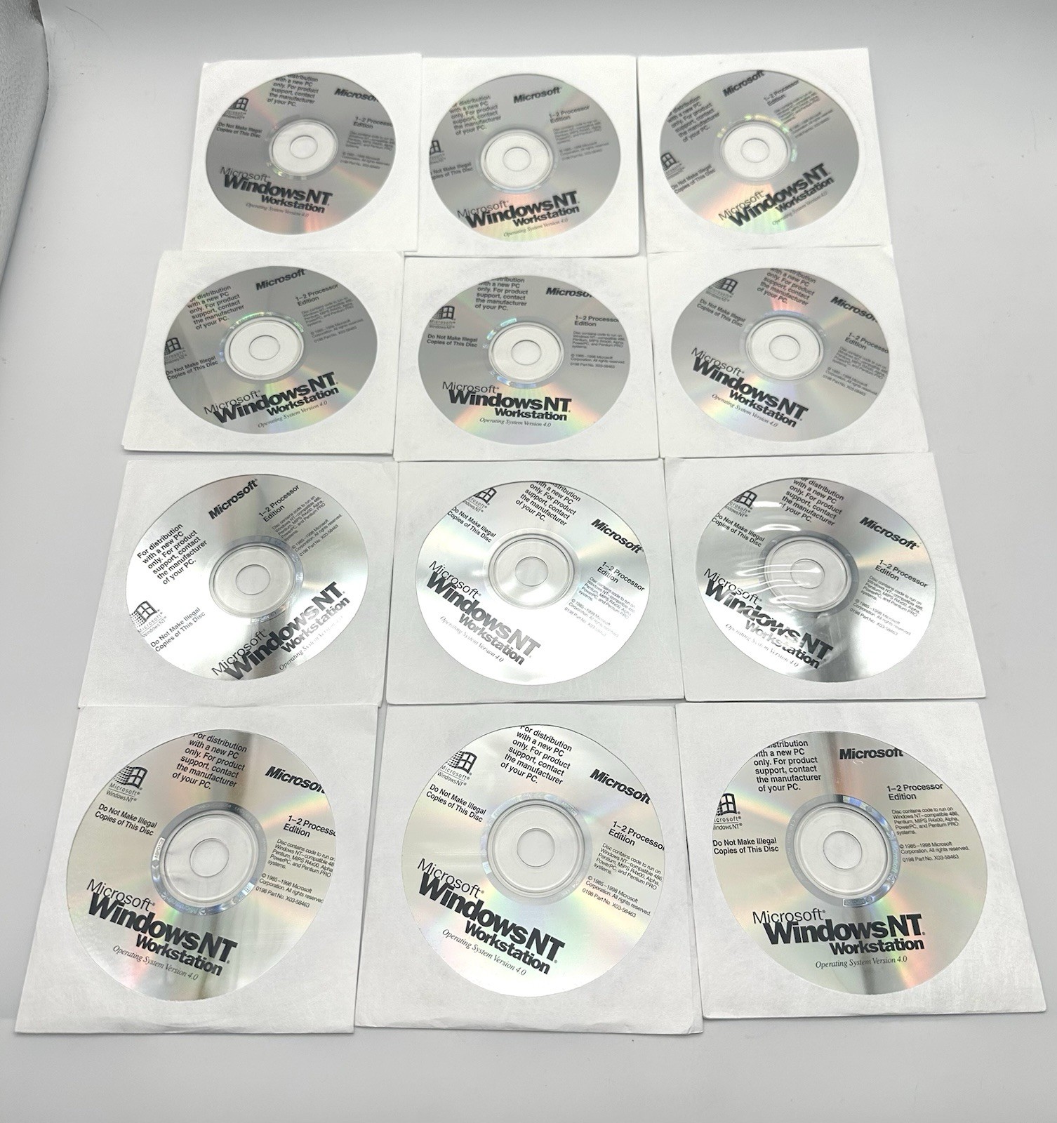 Microsoft Windows NT Workstation 4.0 1-2 Processor Edition – LOT OF 12 SEALED