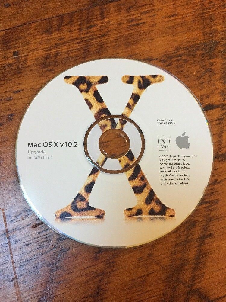 Mac OS X 10 v10.2 Jaguar Macintosh Upgrade Install Software Discs CDs 2002