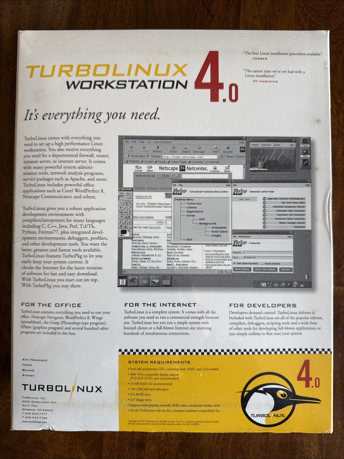 New SEALED Vintage Linux Turbolinux Workstation Operating System OS 4.0