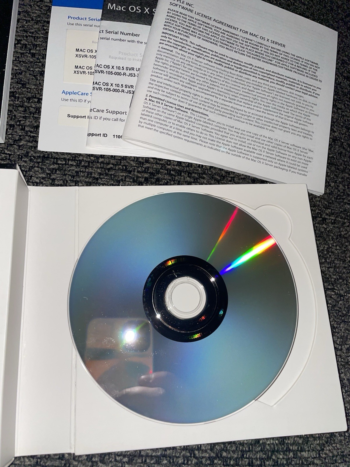 Mac OS X Leopard v10.5.1 Retail Version Install DVD MB427Z/A Sever Purple X
