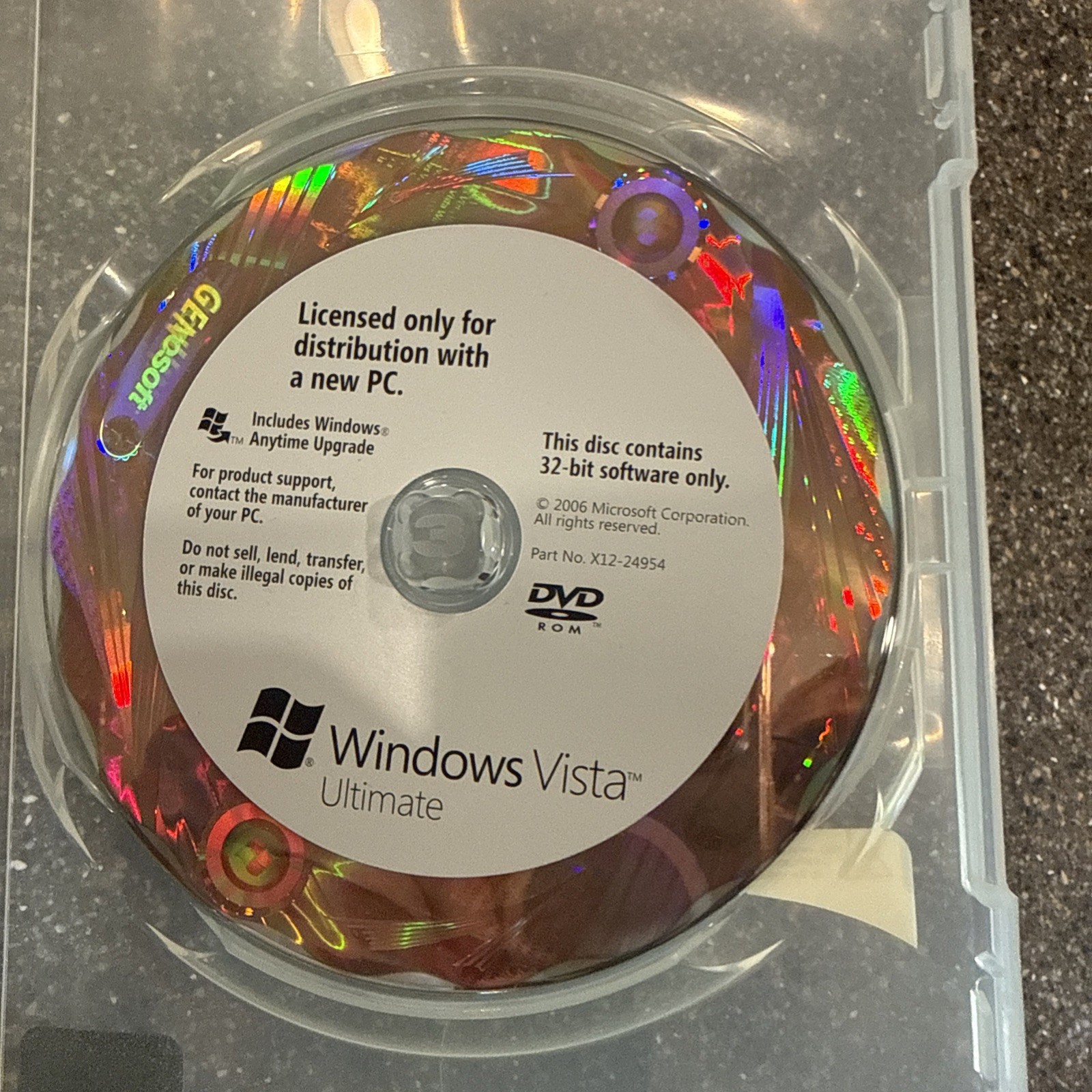 MS Windows Vista Ultimate Upgrade 32 Bit Genuine Version w/ Product Key