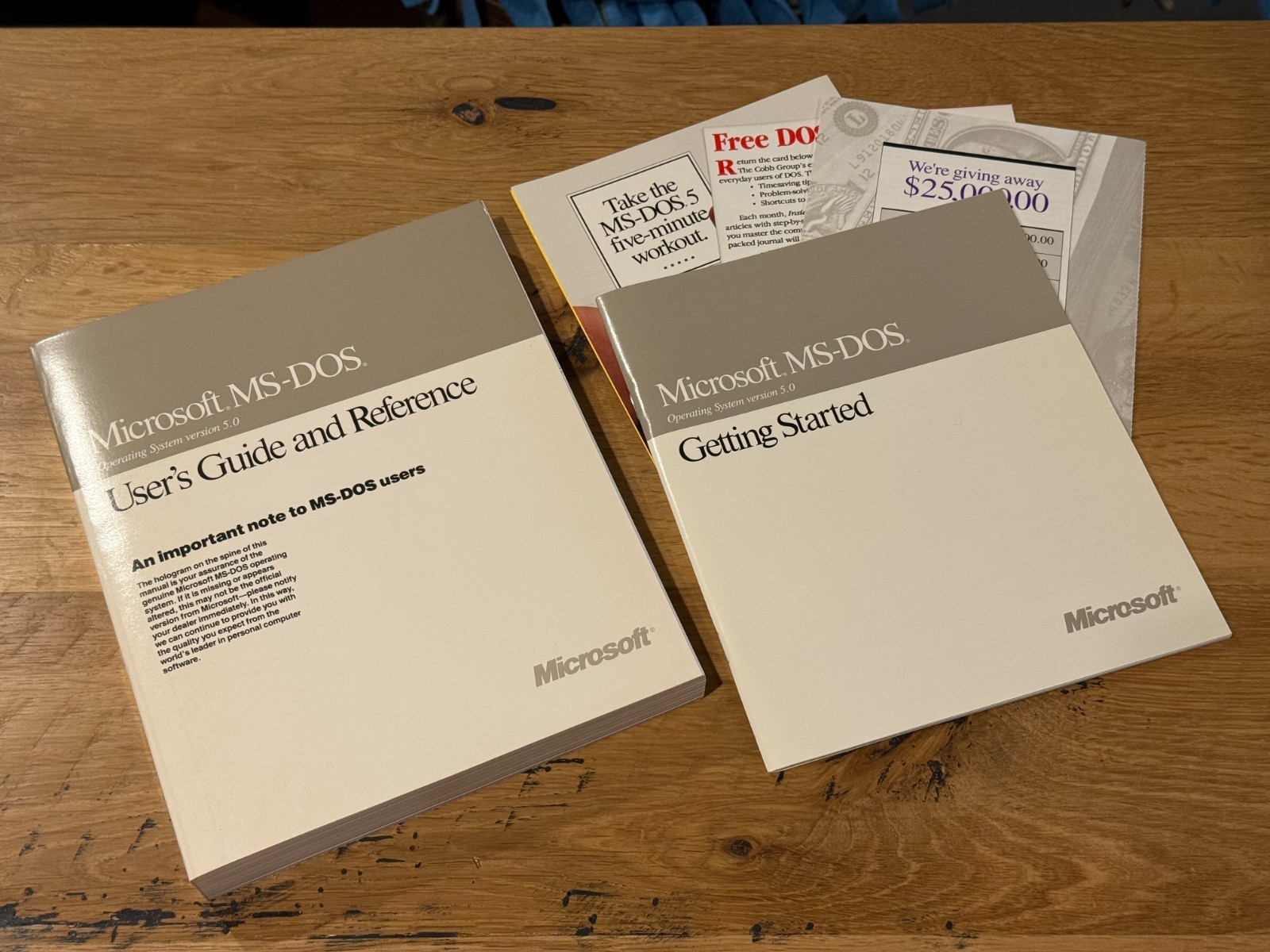 Microsoft MS-DOS 5 Upgrade – 5.25″ Floppy Disks, Manuals