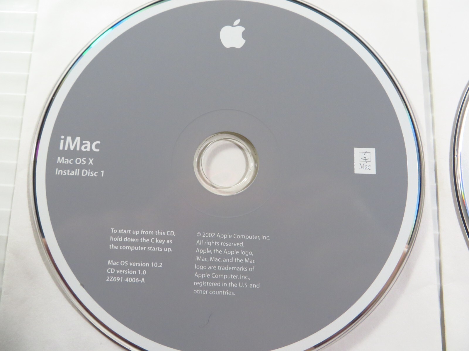 Macintosh iMac OS X 10 Jaguar v10.2 Mac Install Restore Software CDs Discs 2002