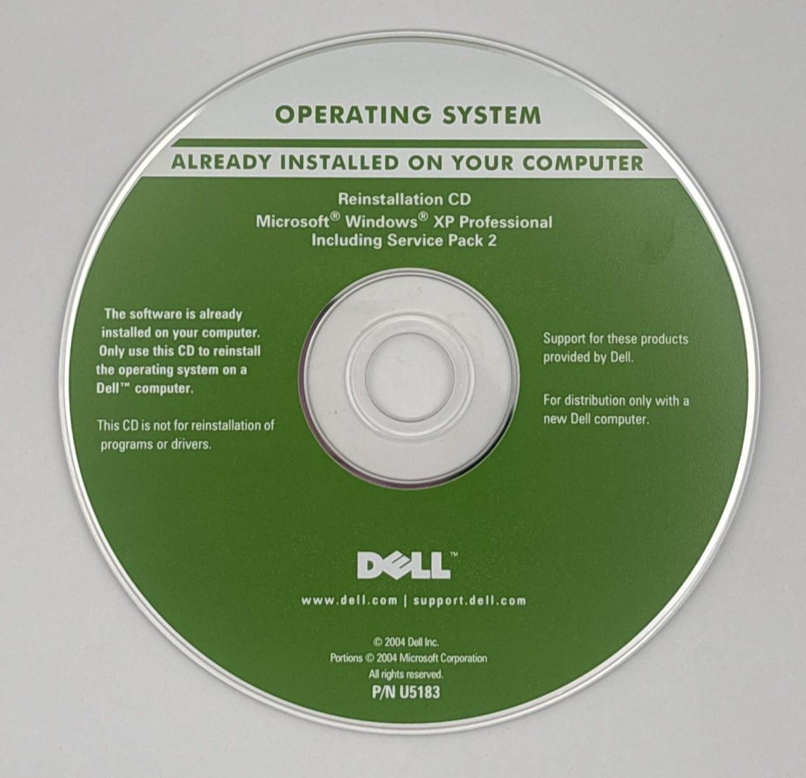 OEM Dell 0RX073 Windows XP Professional Service Pack SP2 Reinstall CD