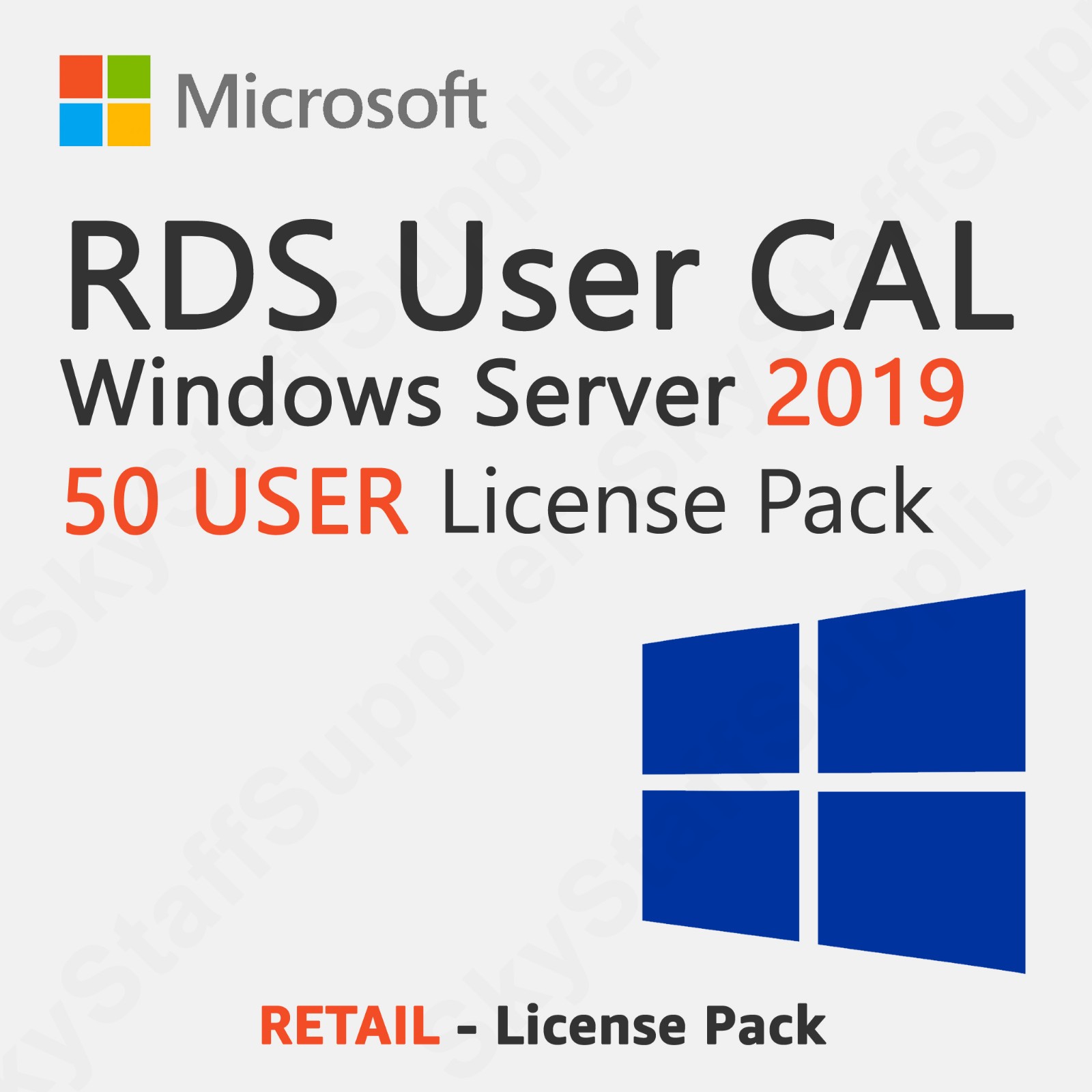 Windows Server 2019 Remote Desktop RDS Licenses 50 Users FULL NEW RETAIL PACK