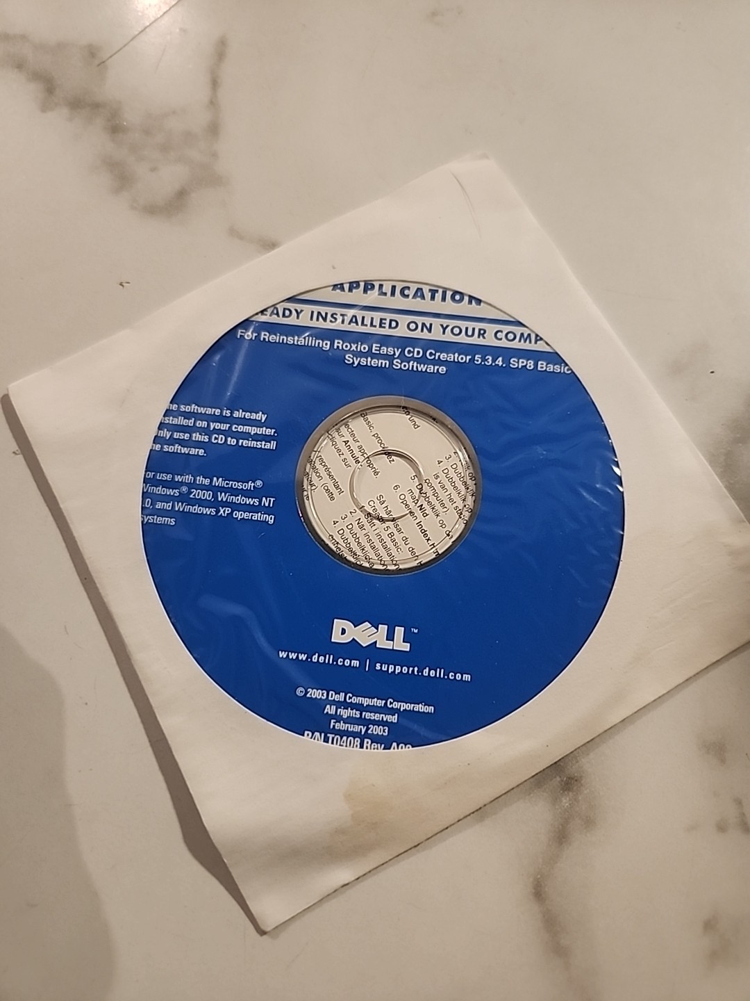 DELL APPLICATION For Reinstalling Roxio Easy CD Creator 5.3.4 System Software