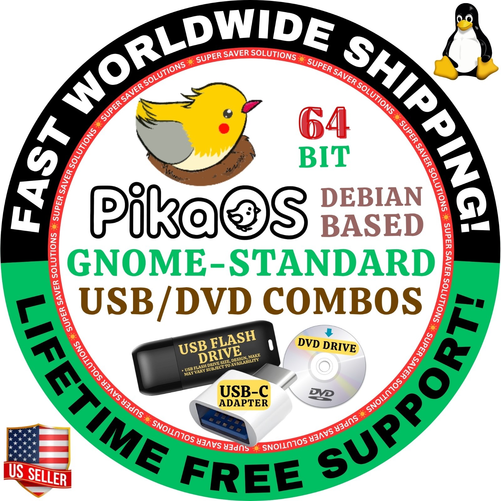 PikaOS Optimized for Linux OS Gaming Bootable USB Flash Drive | FAST SHIPPING