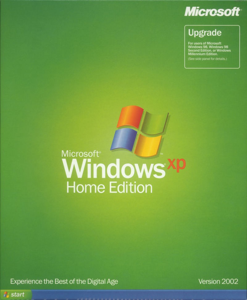 Microsoft Windows XP Home 2002 Upgrade Install CD-ROM with Product Key for 98 ME