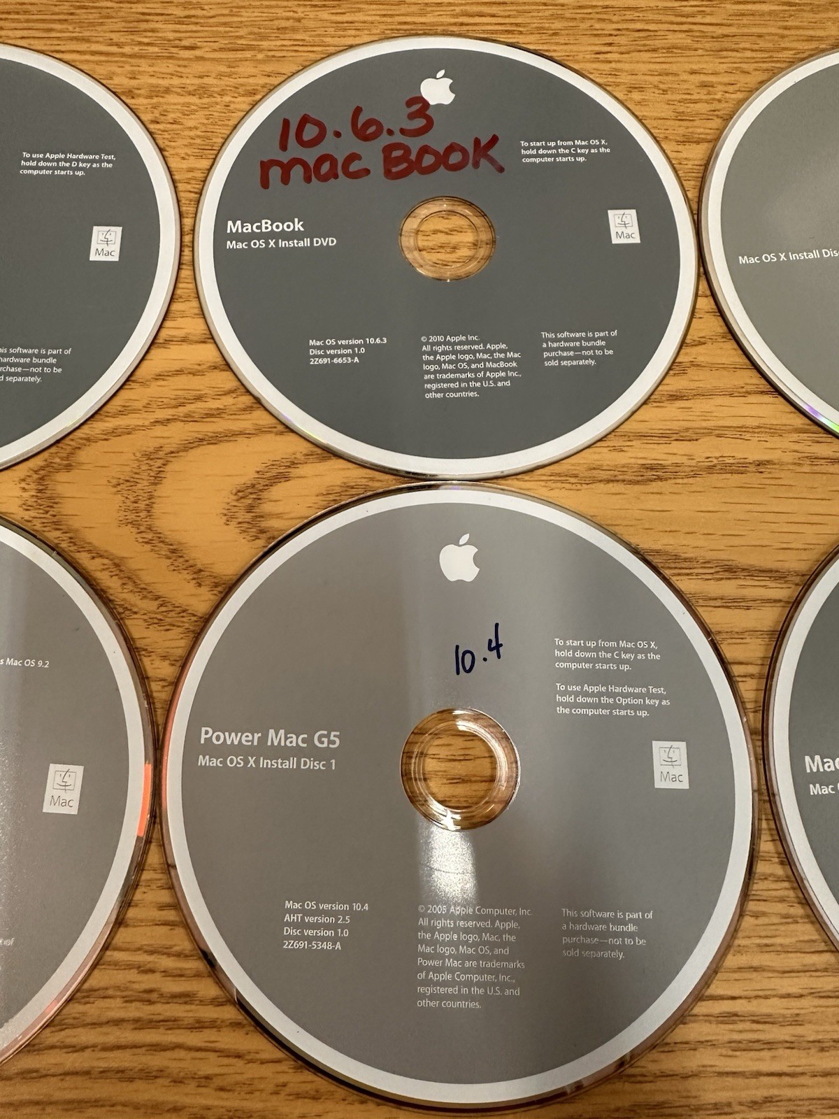 Apple Software Lot of 15 2004-2010 Mac OS X install, Application.