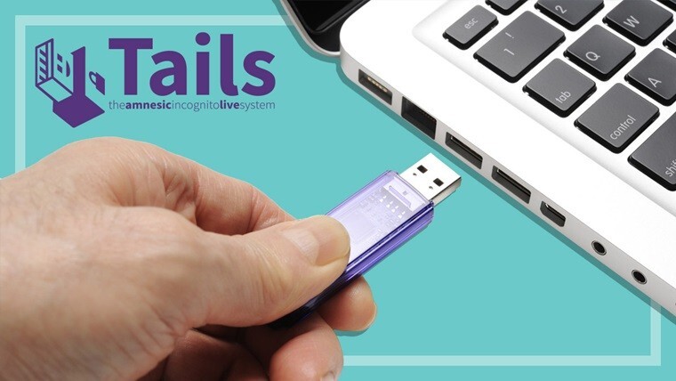 TAILS Secure Linux Operating System Protected Anonymous on USB Flash Drive