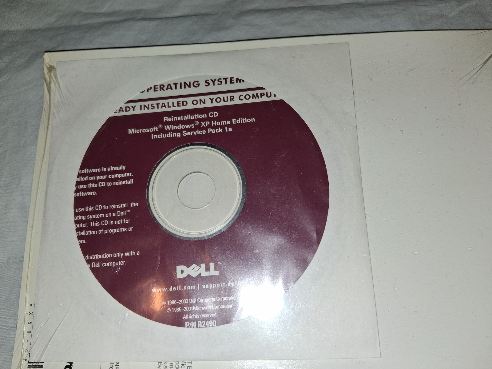 Dell Windows XP HOME SP1a Reinstallation CD – No Product Key Service Pack 1a