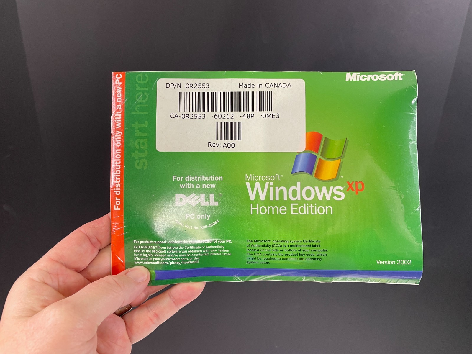 Vintage Microsoft Windows XP Home Edition Dell ~ Version 2002 ~ Factory Sealed