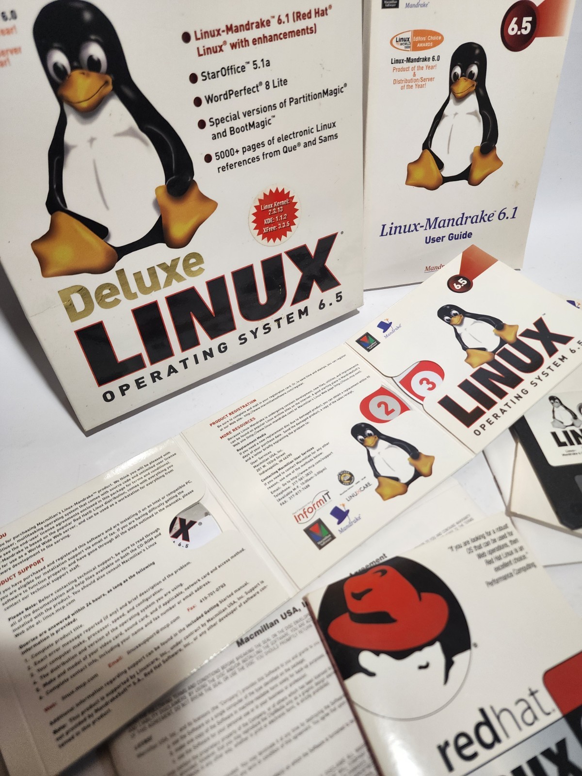 RED HAT LINUX MANDRAKE 6.5 DELUXE OPERATING SYSTEM – Used VGC! Plus Extra
